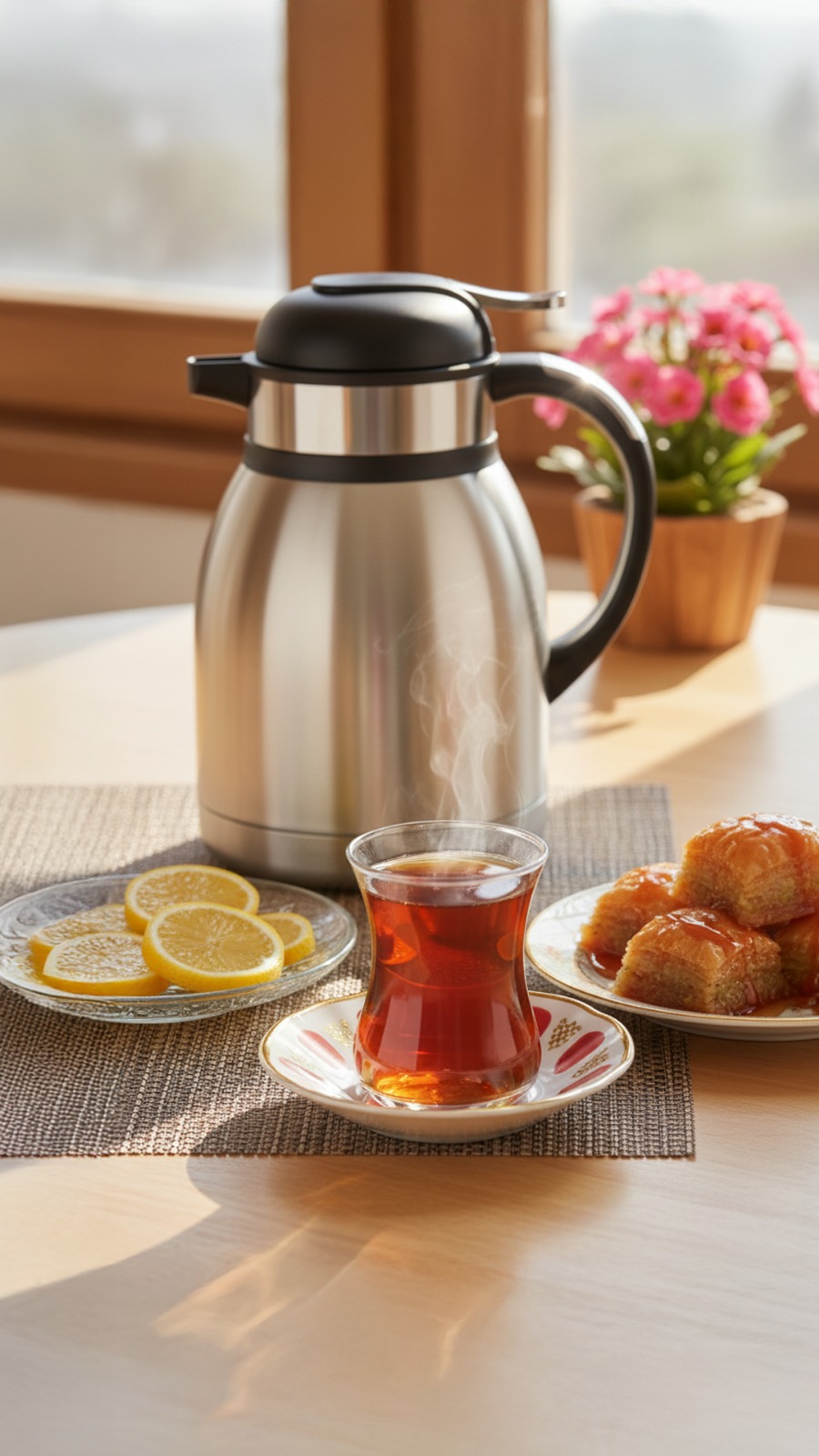1,5 LİTRE KENDİNDEN POMPALI TERMOS