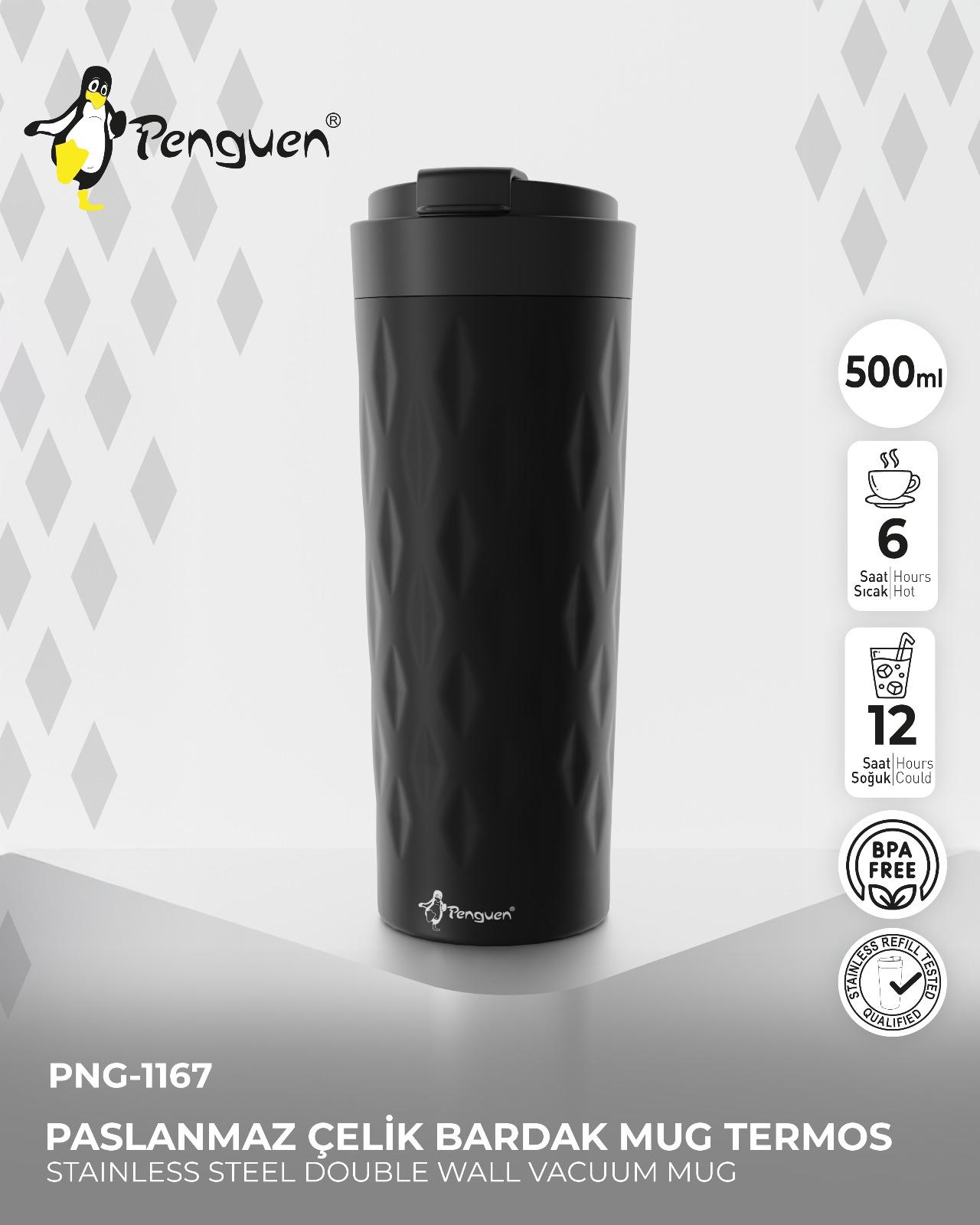 500 ML FLİP DESENLİ ÇELİK MUG